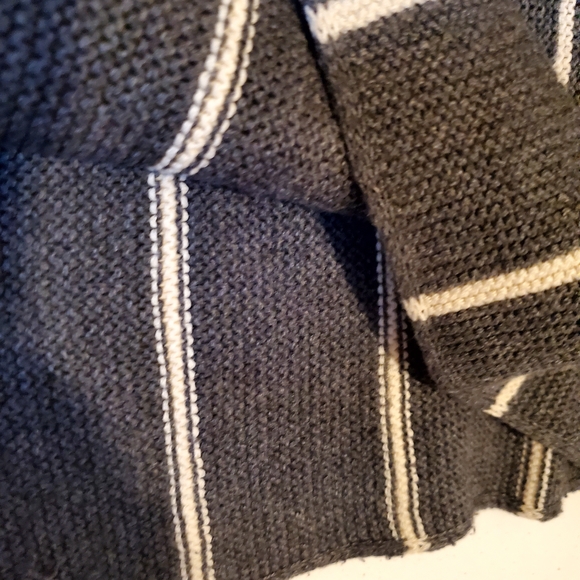 Zara Navy and White Striped Sweater Top Size Small Fall Cozy - Picture 8 of 10